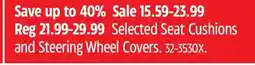 Canadian Tire Selected Seat Cushions and Steering Wheel Covers offer
