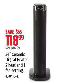 Canadian Tire 24˝ Ceramic Digital Heater. 2 heat and 1 fan setting offer
