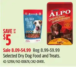 Canadian Tire Selected Dry Dog Food and Treats offer