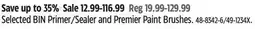 Canadian Tire zinsser Selected BIN Primer/Sealer and Premier Paint Brushes offer