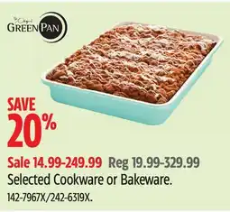 Canadian Tire Greenpan Selected Cookware or Bakeware offer