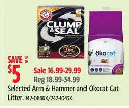 Canadian Tire Select Arm & Hammer and Okocat Cat Litter offer