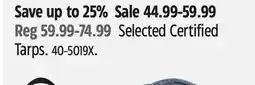 Canadian Tire Selected Certified Tarps offer