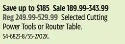 Canadian Tire Selected Cutting Power Tools or Router Table offer