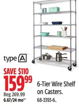 Canadian Tire 6-Tier Wire Shelf on Casters offer