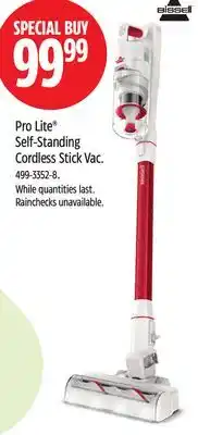 Canadian Tire Bissell Pro Lite Self-Standing Cordless Stick Vac offer
