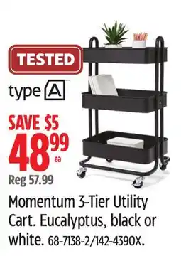 Canadian Tire type A Momentum 3-Tier Utility Cart offer