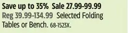 Canadian Tire For Living Selected Folding Tables or Bench offer