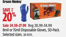 Canadian Tire Grease Monkey 8mil or 15mil Disposable Gloves, 50-Pack offer