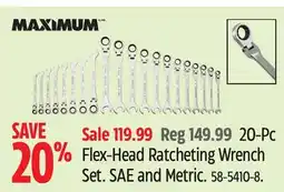 Canadian Tire Maximum 20-Pc Flex-Head Ratcheting Wrench Set offer