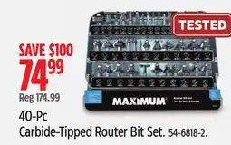 Canadian Tire MAXIMUM 40-Pc Carbide-Tipped Router Bit Set offer