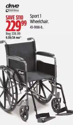 Canadian Tire Drive Medical Sport 1 Wheelchair offer
