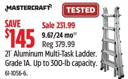 Canadian Tire Mastercraft 21´ Aluminum Multi-Task Ladder offer