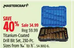 Canadian Tire Titanium-Coated Drill Bit Set, 230-Pc. Sizes from 3⁄64˝ to 1⁄2˝ offer
