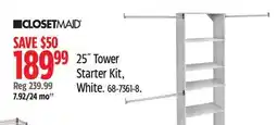 Canadian Tire 25˝ Tower Starter Kit, White offer