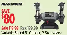 Canadian Tire MAXIMUM Variable-Speed 6˝ Grinder, 2.5A offer