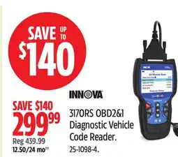 Canadian Tire INNOVA 3170RS OBD2&1 Diagnostic Vehicle Code Reader offer