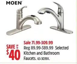 Canadian Tire Selected Kitchen and Bathroom Faucets offer