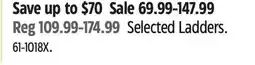 Canadian Tire Selected Ladders offer