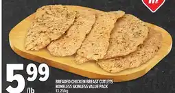 Metro BREADED CHICKEN BREAST CUTLETS BONELESS SKINLESS VALUE PACK offer