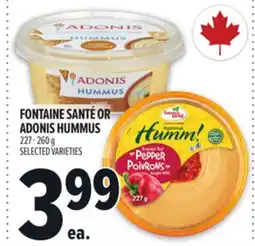 Metro FONTAINE SANTÉ OR ADONIS HUMMUS offer