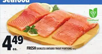 Metro FRESH SKINLESS ONTARIO TROUT PORTIONS offer