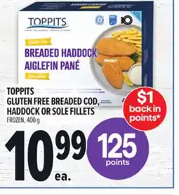 Metro TOPPITS GLUTEN FREE BREADED COD, HADDOCK OR SOLE FILLETS offer