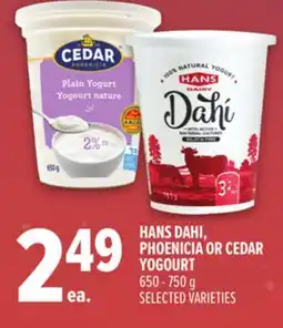 Metro HANS DAHI, PHOENICIA OR CEDAR YOGOURT offer