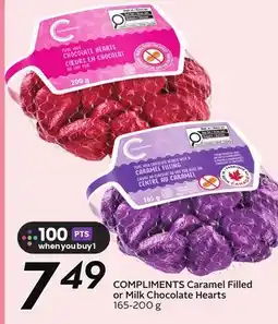 Sobeys COMPLIMENTS Caramel Filled or Milk Chocolate Hearts offer