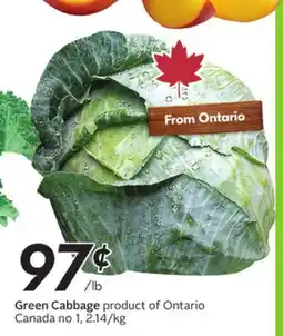 Sobeys Green Cabbage offer