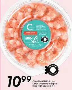 Sobeys COMPLIMENTS Extra Large Cooked Shrimp in 10 Ring with Sauce offer