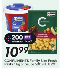 Sobeys COMPLIMENTS Family Size Fresh Pasta offer