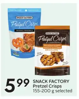 Sobeys SNACK FACTORY Pretzel Crisps offer