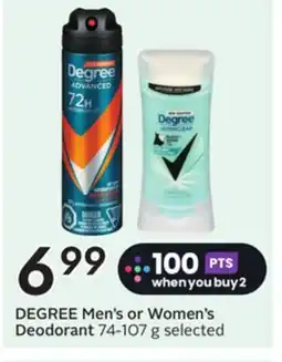 Sobeys DEGREE Men's or Women's Deodorant offer