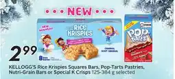 Sobeys KELLOGG'S Rice Krispies Squares Bars, Pop-Tarts Pastries, Nutri-Grain Bars or Special K Crisps offer