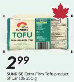 Sobeys SUNRISE Extra Firm Tofu offer