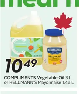 Sobeys COMPLIMENTS Vegetable Oil offer
