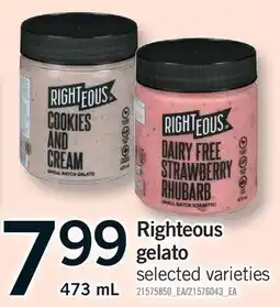 Fortinos RIGHTEOUS GELATO offer