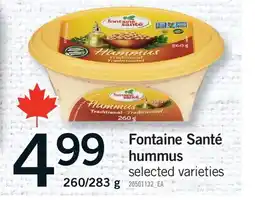 Fortinos FONTAINE SANTÉ HUMMUS, 260/283 G offer