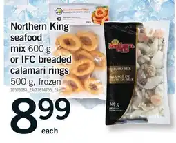 Fortinos NORTHERN KING SEAFOOD MIX, 600 G OR IFC BREADED CALAMARI RINGS, 500 G offer