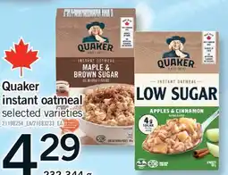Fortinos QUAKER INSTANT OATMEAL offer