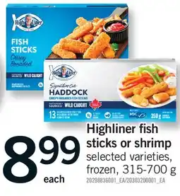 Fortinos HIGHLINER FISH STICKS OR SHRIMP STICKS offer