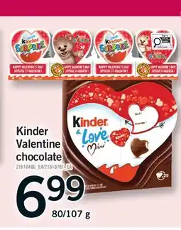 Fortinos KINDER VALENTINE CHOCOLATE, 80/107 g offer
