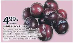 Fortinos LARGE BLACK PLUMS offer