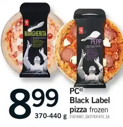 Fortinos PC BLACK LABEL PIZZA offer