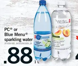 Fortinos PC BLUE MENU SPARKLING WATER offer