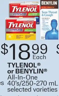 Fortinos TYLENOL OR BENYLIN ALL-IN-ONE offer