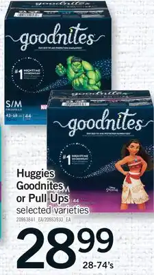 Fortinos HUGGIES GOODNITES OR PULL UPS 28-74's offer