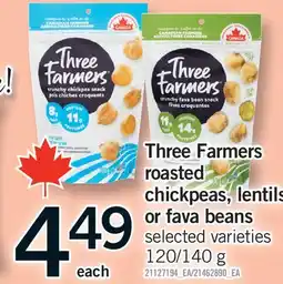 Fortinos THREE FARMERS ROASTED CHICKPEAS, LENTILS OR FAVA BEANS offer