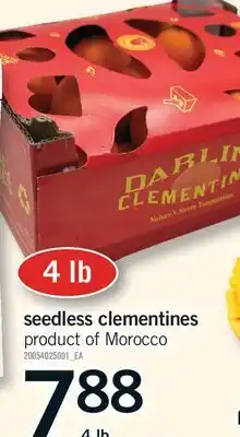 Fortinos seedless clementines offer